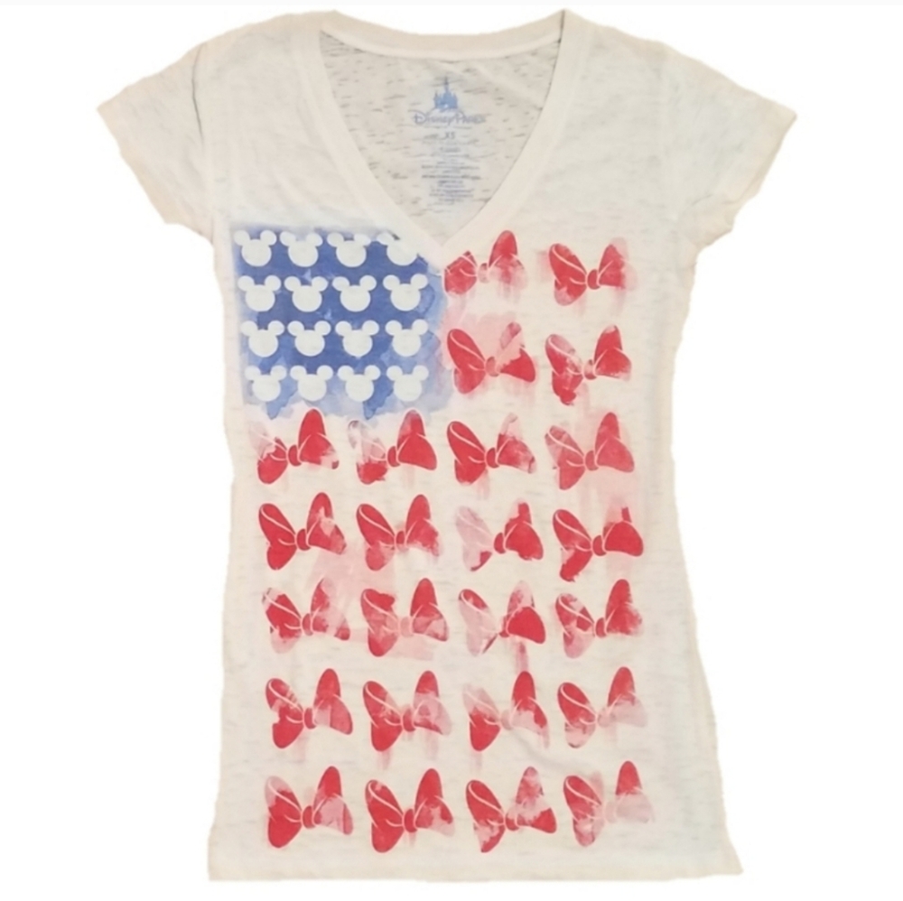 Disney Mickey and Minnie flag shirt tee size XS